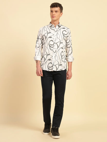 Casual Shirt for Men | Breathable & Soft with Color Fastness Regular Fit Cotton Fabric Printed Pattern