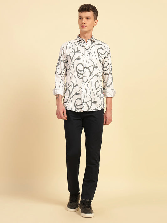 Casual Shirt for Men | Breathable & Soft with Color Fastness Regular Fit Cotton Fabric Printed Pattern