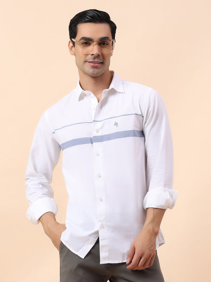 Casual Shirt for Men | Breathable & Soft with Color Fastness Slim Fit Spread Collar Cotton Fabric Striped Pattern
