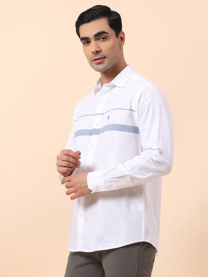 Casual Shirt for Men | Breathable & Soft with Color Fastness Slim Fit Spread Collar Cotton Fabric Striped Pattern