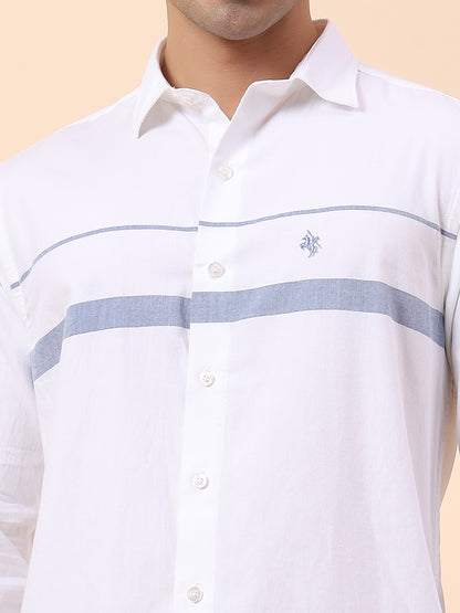 Casual Shirt for Men | Breathable & Soft with Color Fastness Slim Fit Spread Collar Cotton Fabric Striped Pattern