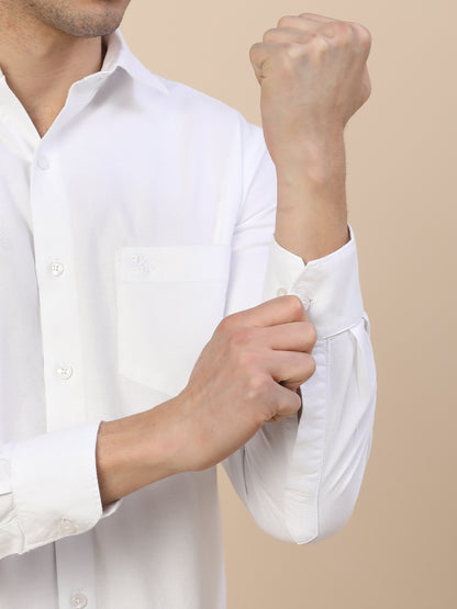 Casual Shirt for Men | Breathable & Soft with Color Fastness Regular Fit Spread Collar Neck Cotton Fabric Solid Pattern