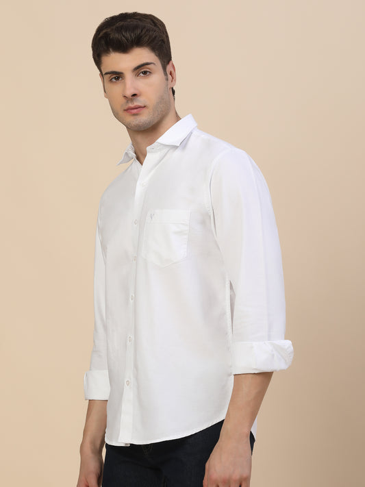 Casual Shirt for Men | Breathable & Soft with Color Fastness Regular Fit Spread Collar Neck Cotton Fabric Solid Pattern
