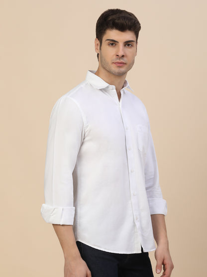 Casual Shirt for Men | Breathable & Soft with Color Fastness Regular Fit Spread Collar Neck Cotton Fabric Solid Pattern