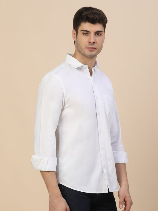Casual Shirt for Men | Breathable & Soft with Color Fastness Regular Fit Spread Collar Neck Cotton Fabric Solid Pattern