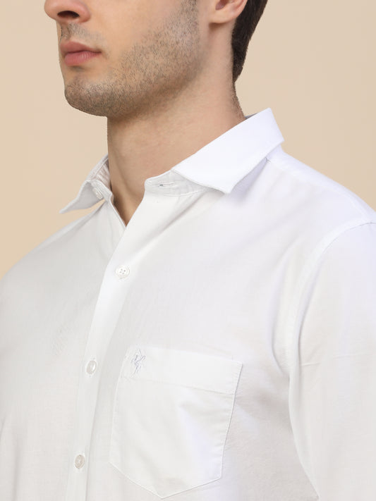 Casual Shirt for Men | Breathable & Soft with Color Fastness Regular Fit Spread Collar Neck Cotton Fabric Solid Pattern