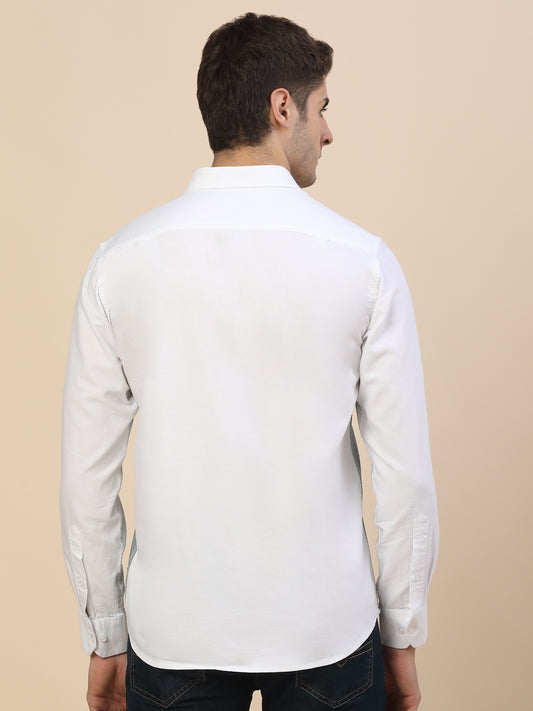 Casual Shirt for Men | Breathable & Soft with Color Fastness Regular Fit Spread Collar Neck Cotton Fabric Colour Block Pattern