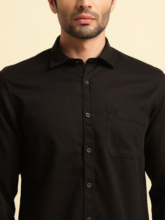 Casual Shirt for Men | Breathable & Soft with Color Fastness Regular Fit Spread Collar Neck Cotton Blend Fabric Self Design Pattern