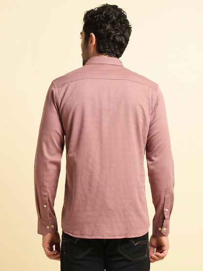 Casual Shirt for Men | Breathable & Soft with Color Fastness Regular Fit Spread Collar Neck Cotton Blend Fabric Self Design Pattern