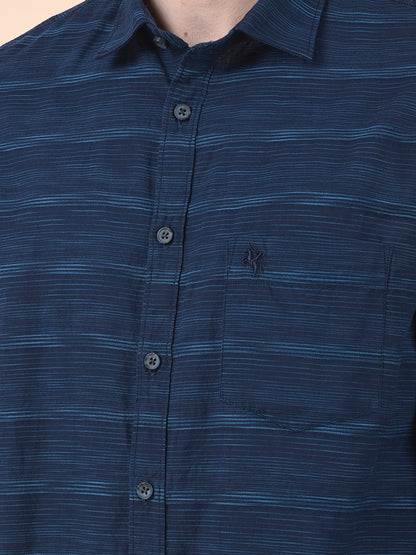 Casual Shirt for Men | Breathable & Soft with Color Fastness Slim Cotton Fabric Striped Pattern