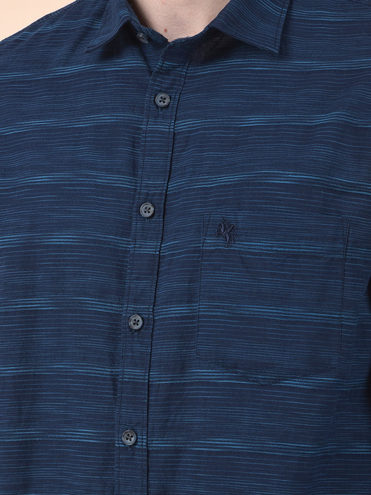 Casual Shirt for Men | Breathable & Soft with Color Fastness Slim Cotton Fabric Striped Pattern
