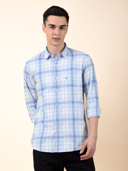 Casual Shirt for Men | Breathable & Soft with Color Fastness Slim Cotton Fabric Check Pattern