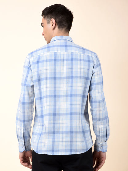 Casual Shirt for Men | Breathable & Soft with Color Fastness Slim Cotton Fabric Check Pattern