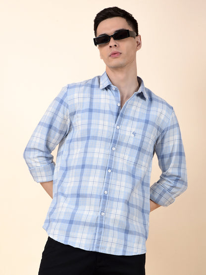 Casual Shirt for Men | Breathable & Soft with Color Fastness Slim Cotton Fabric Check Pattern