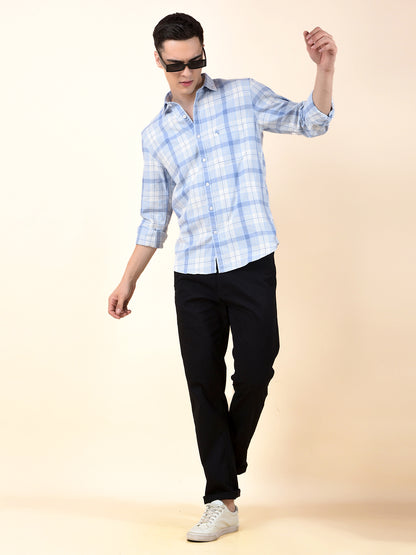 Casual Shirt for Men | Breathable & Soft with Color Fastness Slim Cotton Fabric Check Pattern