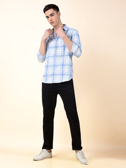 Casual Shirt for Men | Breathable & Soft with Color Fastness Slim Cotton Fabric Check Pattern