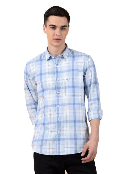 Casual Shirt for Men | Breathable & Soft with Color Fastness Slim Cotton Fabric Check Pattern
