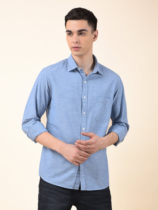 Casual Shirt for Men | Breathable & Soft with Color Fastness Slim Cotton Fabric Solid Pattern
