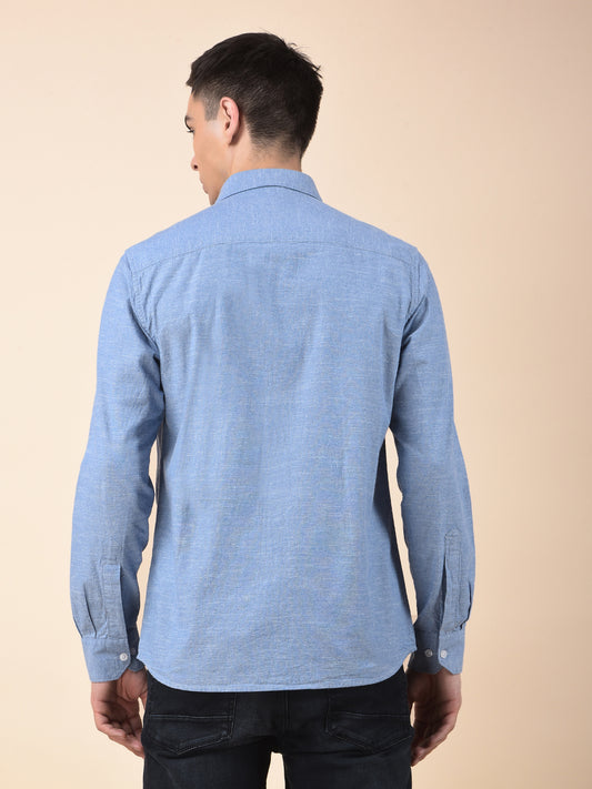 Casual Shirt for Men | Breathable & Soft with Color Fastness Slim Cotton Fabric Solid Pattern