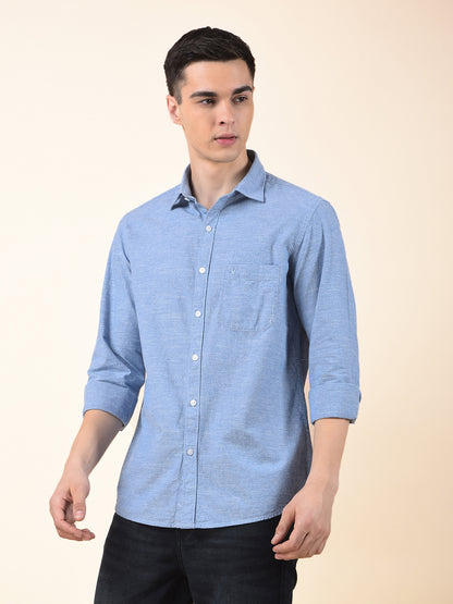 Casual Shirt for Men | Breathable & Soft with Color Fastness Slim Cotton Fabric Solid Pattern