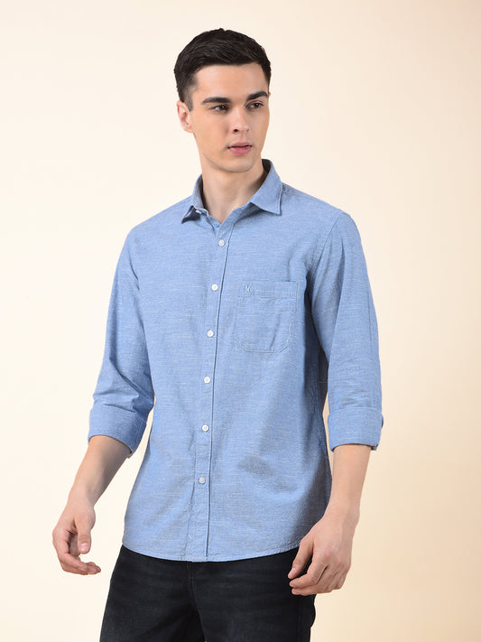 Casual Shirt for Men | Breathable & Soft with Color Fastness Slim Cotton Fabric Solid Pattern