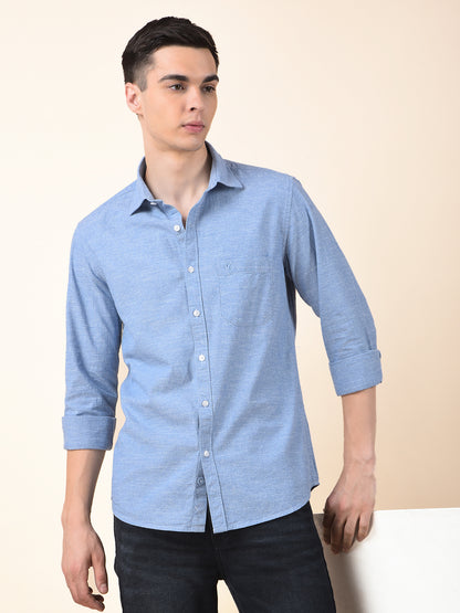Casual Shirt for Men | Breathable & Soft with Color Fastness Slim Cotton Fabric Solid Pattern