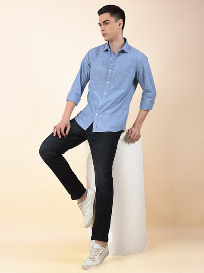 Casual Shirt for Men | Breathable & Soft with Color Fastness Slim Cotton Fabric Solid Pattern