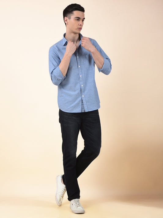 Casual Shirt for Men | Breathable & Soft with Color Fastness Slim Cotton Fabric Solid Pattern