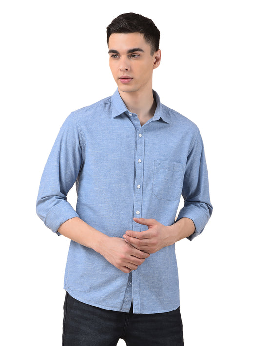 Casual Shirt for Men | Breathable & Soft with Color Fastness Slim Cotton Fabric Solid Pattern