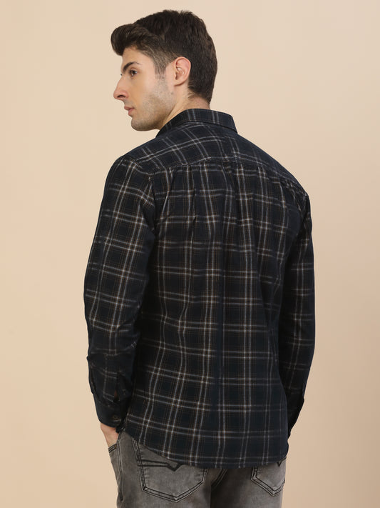 Casual Shirt for Men | Breathable & Soft with Color Fastness Regular Fit Spread Collar Neck Cotton Fabric Check Pattern