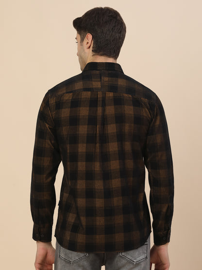 Casual Shirt for Men | Breathable & Soft with Color Fastness Regular Fit Spread Collar Neck Cotton Fabric Check Pattern