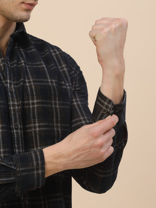 Casual Shirt for Men | Breathable & Soft with Color Fastness Regular Fit Spread Collar Neck Cotton Fabric Check Pattern