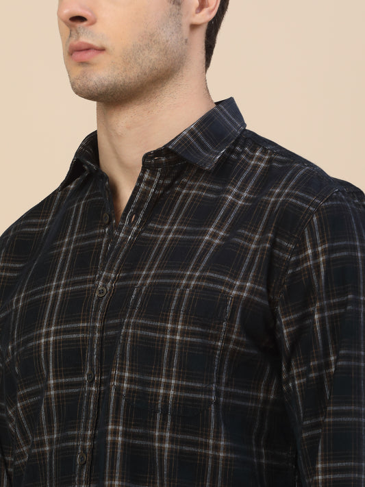 Casual Shirt for Men | Breathable & Soft with Color Fastness Regular Fit Spread Collar Neck Cotton Fabric Check Pattern