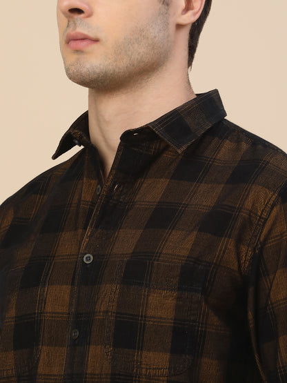 Casual Shirt for Men | Breathable & Soft with Color Fastness Regular Fit Spread Collar Neck Cotton Fabric Check Pattern