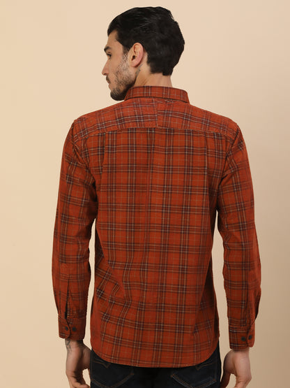 Men's Stylish Checkered Casual Shirt | Regular Fit | Full Sleeve | Pure Cotton | Smart Casual Wear