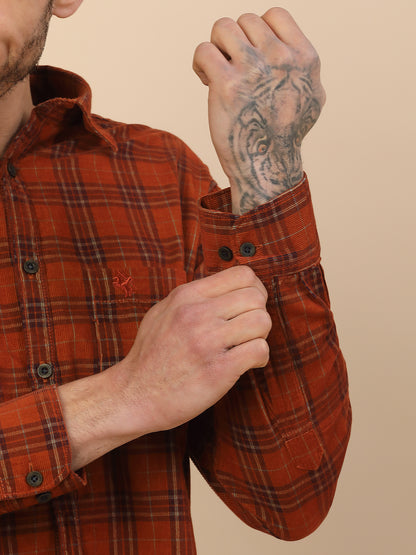 Men's Stylish Checkered Casual Shirt | Regular Fit | Full Sleeve | Pure Cotton | Smart Casual Wear