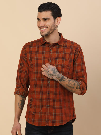 Men's Stylish Checkered Casual Shirt | Regular Fit | Full Sleeve | Pure Cotton | Smart Casual Wear