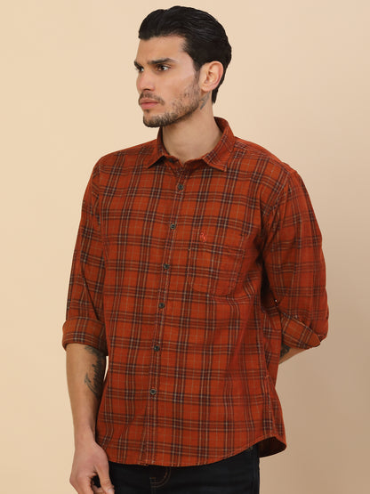 Men's Stylish Checkered Casual Shirt | Regular Fit | Full Sleeve | Pure Cotton | Smart Casual Wear