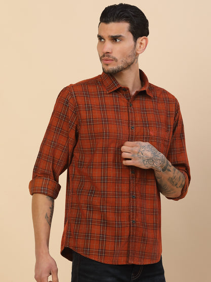 Men's Stylish Checkered Casual Shirt | Regular Fit | Full Sleeve | Pure Cotton | Smart Casual Wear