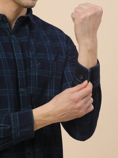 Casual Shirt for Men | Breathable & Soft with Color Fastness Regular Fit Spread Collar Neck Cotton Fabric Check Pattern