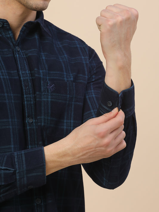 Casual Shirt for Men | Breathable & Soft with Color Fastness Regular Fit Spread Collar Neck Cotton Fabric Check Pattern