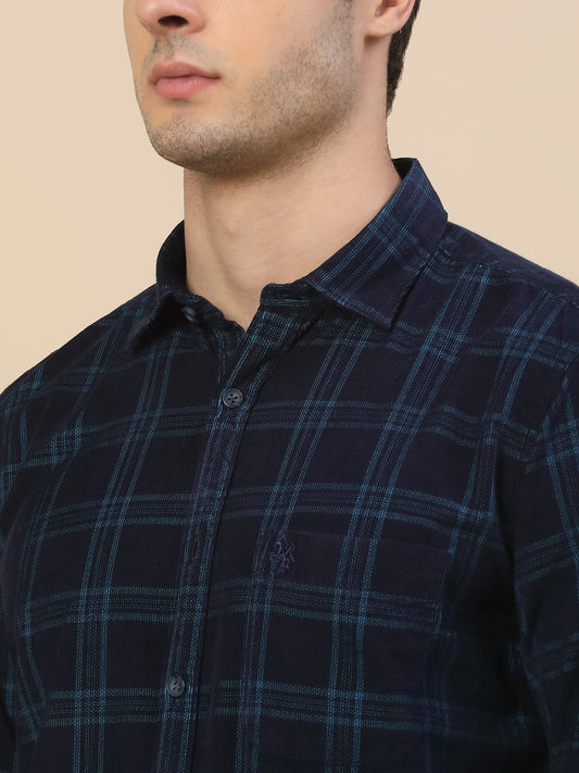 Casual Shirt for Men | Breathable & Soft with Color Fastness Regular Fit Spread Collar Neck Cotton Fabric Check Pattern