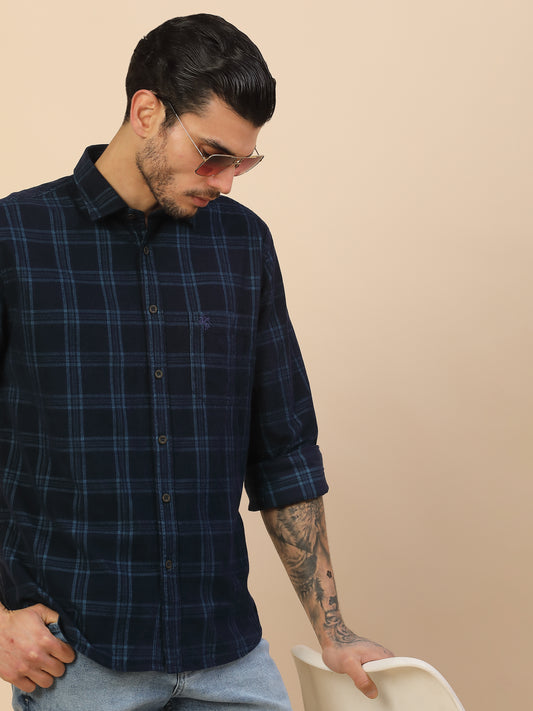 Men's Stylish Checkered Casual Shirt | Regular Fit | Full Sleeve | Pure Cotton | Smart Casual Wear