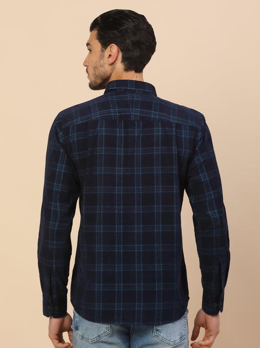 Men's Stylish Checkered Casual Shirt | Regular Fit | Full Sleeve | Pure Cotton | Smart Casual Wear