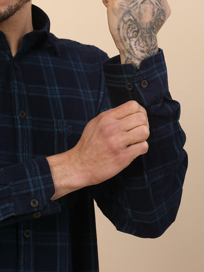 Men's Stylish Checkered Casual Shirt | Regular Fit | Full Sleeve | Pure Cotton | Smart Casual Wear