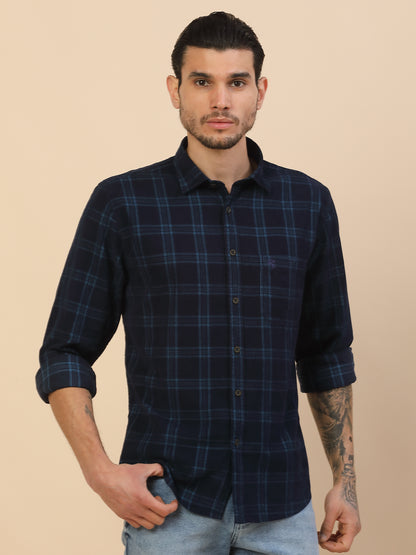 Men's Stylish Checkered Casual Shirt | Regular Fit | Full Sleeve | Pure Cotton | Smart Casual Wear