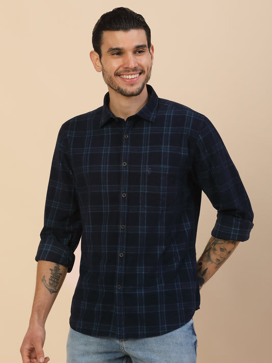 Men's Stylish Checkered Casual Shirt | Regular Fit | Full Sleeve | Pure Cotton | Smart Casual Wear