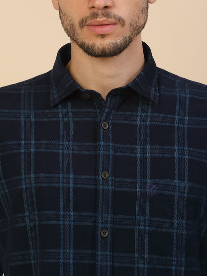 Men's Stylish Checkered Casual Shirt | Regular Fit | Full Sleeve | Pure Cotton | Smart Casual Wear