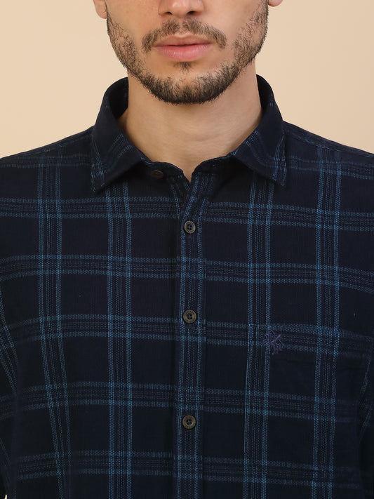 Men's Stylish Checkered Casual Shirt | Regular Fit | Full Sleeve | Pure Cotton | Smart Casual Wear