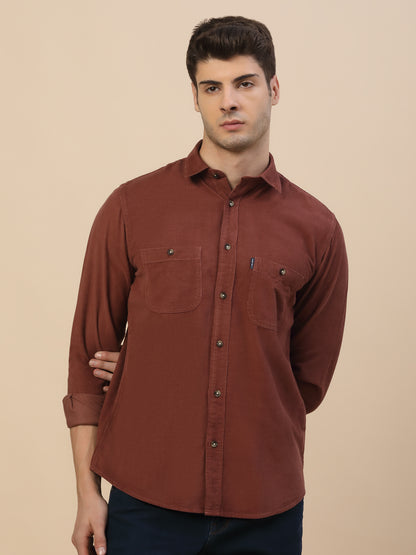 Casual Shirt for Men | Breathable & Soft with Color Fastness Regular Fit Spread Collar Neck Cotton Fabric Solid Pattern